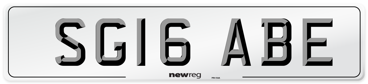 SG16 ABE Number Plate from New Reg
